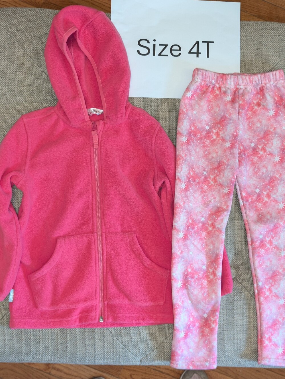 Jan & Jul Fleece Hoodie And Moon/Stars Print Fleece Jogging Pants